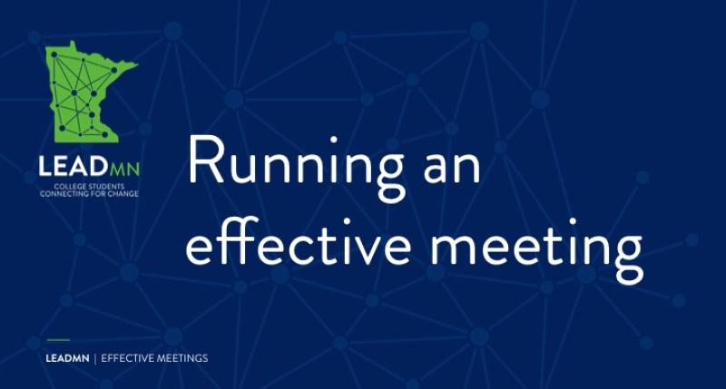 Running an effective meeting