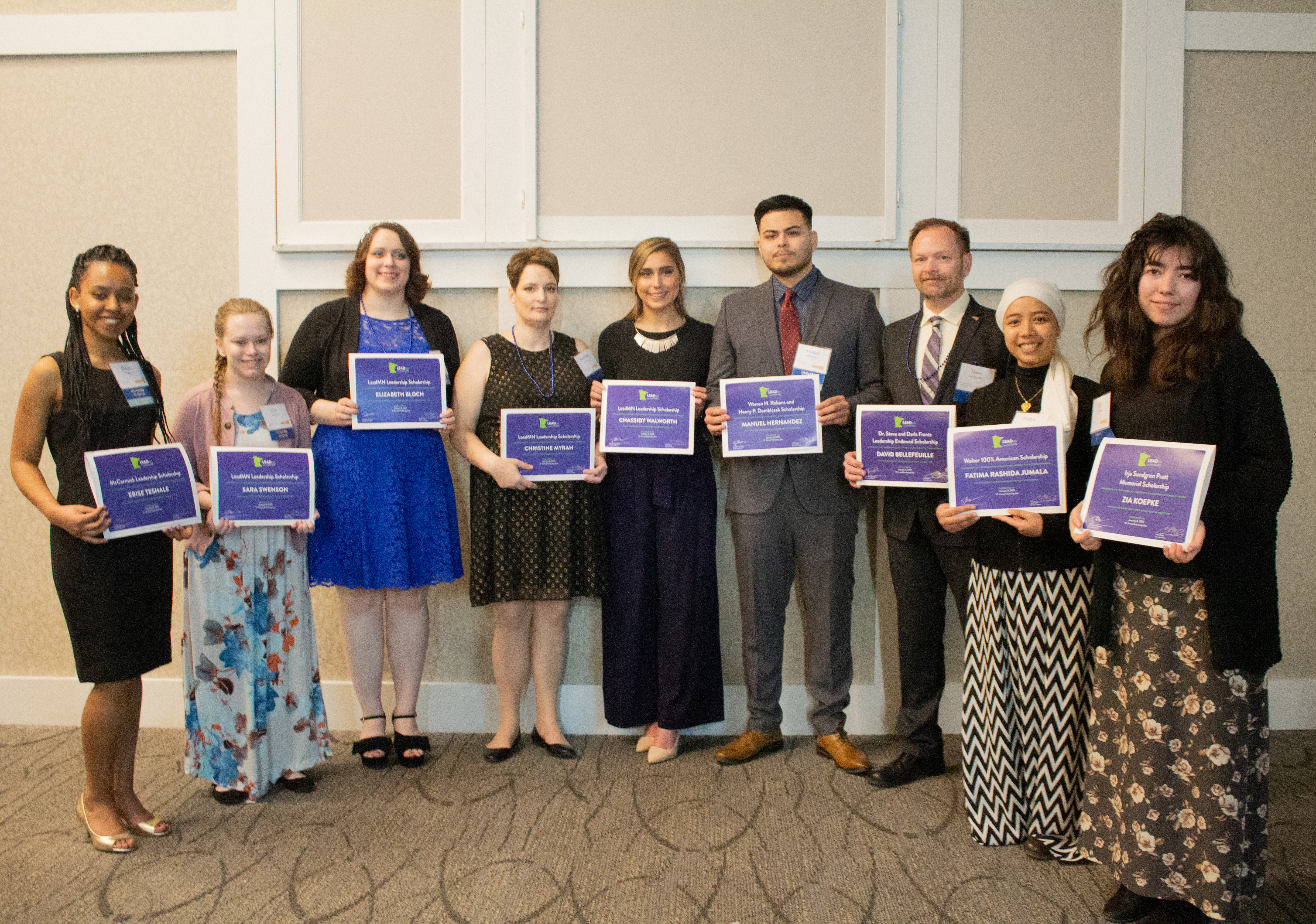 Scholarship recipients at 2019 Scholarship Gala