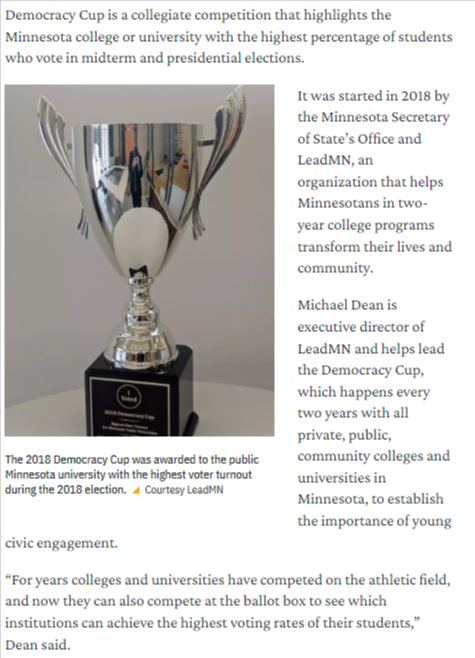 Introduction to MPR news story on the Democracy Cup