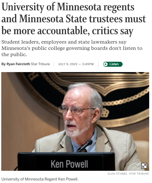 University of Minnesota regents and Minnesota State trustees must be more accountable, critics say