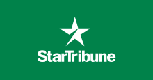 Star Tribune logo—green background with a white star in the middle of the rectangle and "Star Tribune" in white just below the star