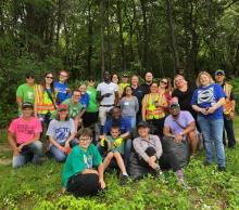 Volunteer group at Lebanon Hills Regional Park on June 20, 2018.