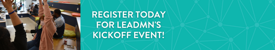 teal web background with button linking to September kickoff registration