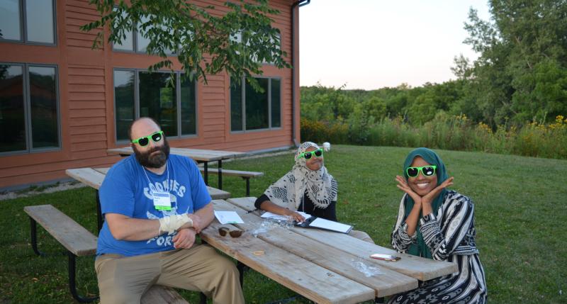 Student leaders rocking the LeadMN green sunglasses.