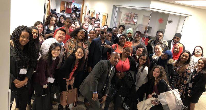 Students at the 9th Annual Power in Diversity Conference gathered for a group photo.