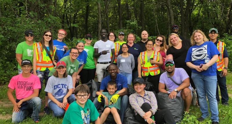 Volunteer group at Lebanon Hills Regional Park on June 20, 2018.